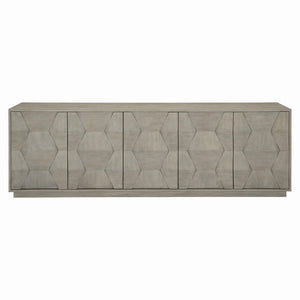 Bernhardt Linea Entertainment Console in Cerused Greige Finish 384870G