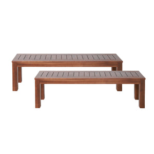 English Elm Christopher Knight Home® - MANILA Acacia 61.75" Outdoor Bench Set of 2 – Rustic Dark Brown Patio Seating, 600 lb Capacity, Durable 60079.00