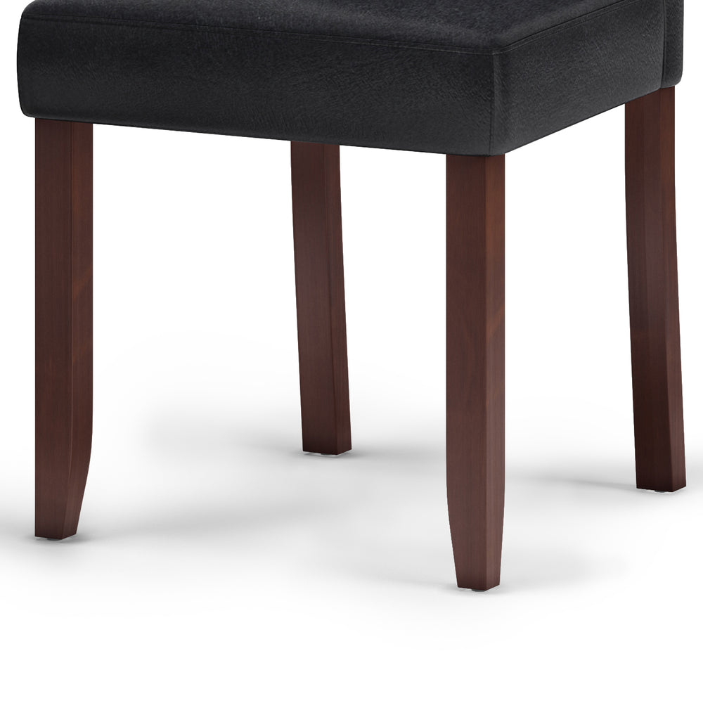 English Elm Acadian Parson Dining Chair Set Of 2 - Distressed Black Vegan Leather For Stylish Comfort & Versatility B136P159793