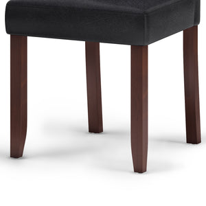 English Elm Acadian Parson Dining Chair Set Of 2 - Distressed Black Vegan Leather For Stylish Comfort & Versatility B136P159793