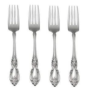 Lenox Oneida Louisiana Fine Flatware Dinner Forks, Set of 4 Metallic, STAINLESS METAL 2561004A