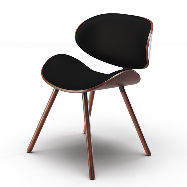English Elm Marana Dining Chair - Stylish Black Mid-Century Modern Design With Comfortable Vegan Leather Seat B136P158911