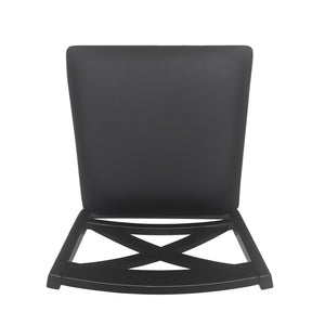 English Elm Christopher Knight Home® - COUNTER Farmhouse X-Back Counter Height Chair Set of 2 in Black Faux Leather Upholstery, Rustic Charm 69008.00BLK