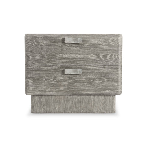 Bernhardt Bernhardt Monolith Nightstand 34" — Wirebrushed Puma Oak, Sculptural Rounded Case, Soft-Close Drawers, Usb Charging 343232