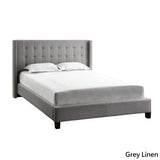 Magnolia Nailhead Wingback Tufted Upholstered Bed