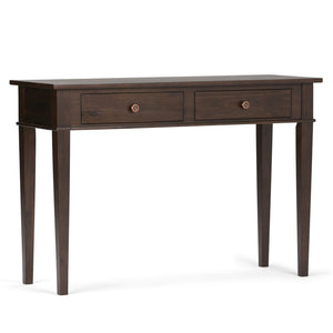English Elm Carlton Console Sofa Table - Handcrafted Dark Tobacco Brown With Drawers For Stylish Storage Solutions B136P158132