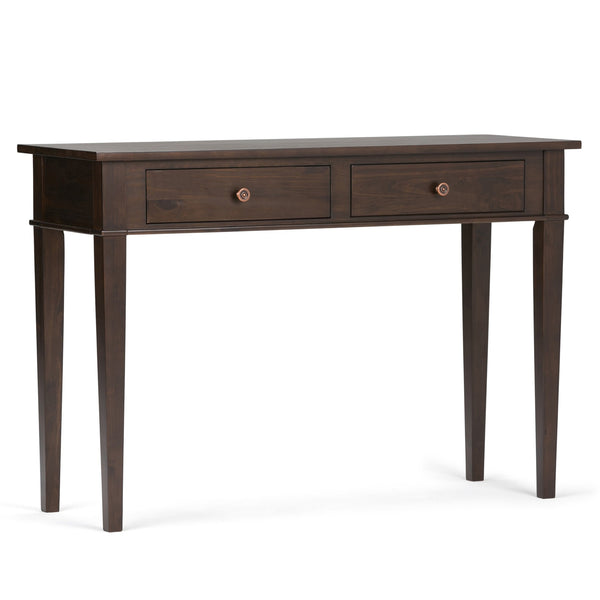 English Elm Carlton Console Sofa Table - Handcrafted Dark Tobacco Brown With Drawers For Stylish Storage Solutions B136P158132