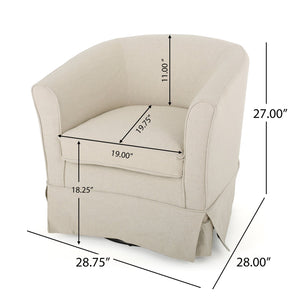 English Elm Christopher Knight Home® - SWIVEL Velvet Lounge Chair with Loose Cover for Gaming & Reading, Plush Comfort and Smooth Rotation Natural 29.25 L x 27.25 W x 22 H 57448.00NTL