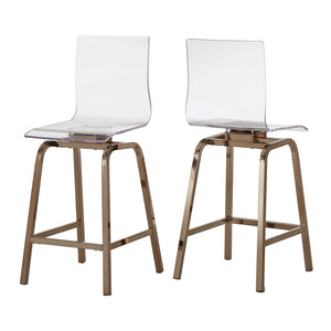 Homelegance By Top-Line Alister Acrylic Swivel High Back Stools (Set 2) Gold Metal