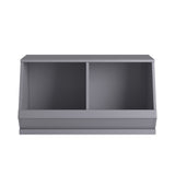 Homelegance By Top-Line Delrico Modular Stacking Storage Bins Grey MDF