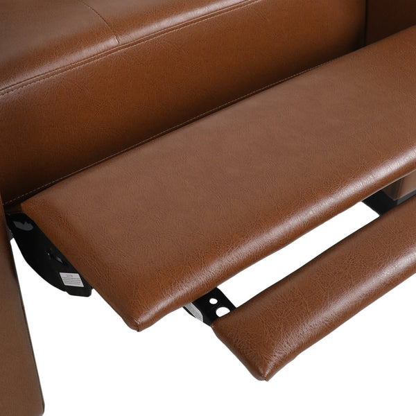 English Elm Christopher Knight Home® - RECLINER ergonomic PU leather lounge chair with plush padding and supportive design for home comfort and style Light Brown 71978.00PUCOGN