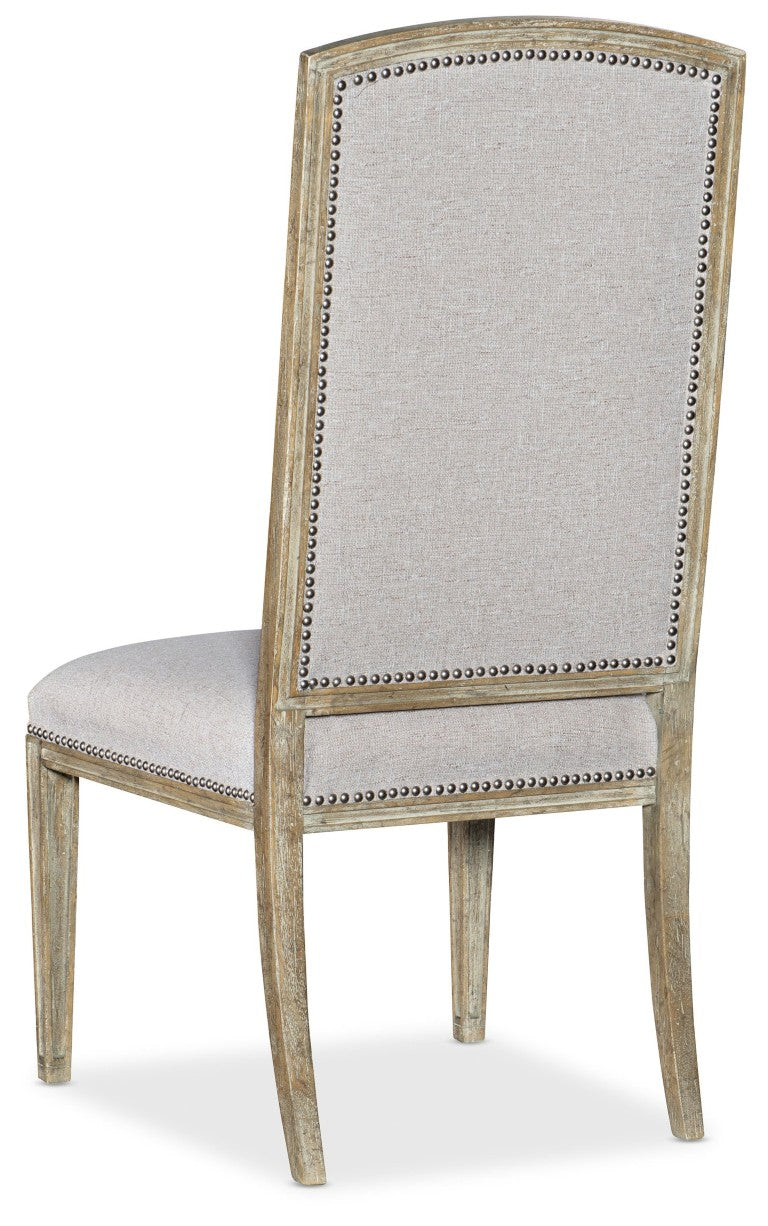 Hooker Furniture Castella Antique Slate Upholstered Side Chair With Nailhead Trim, Classic Scrolls & Performance Fabric —Mix Of Old World Elegance And Durable Comfort 5878-75410-80
