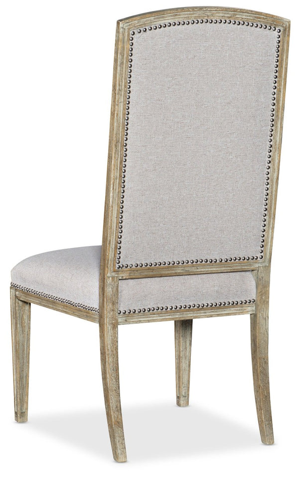 Hooker Furniture Castella Antique Slate Upholstered Side Chair With Nailhead Trim, Classic Scrolls & Performance Fabric —Mix Of Old World Elegance And Durable Comfort 5878-75410-80