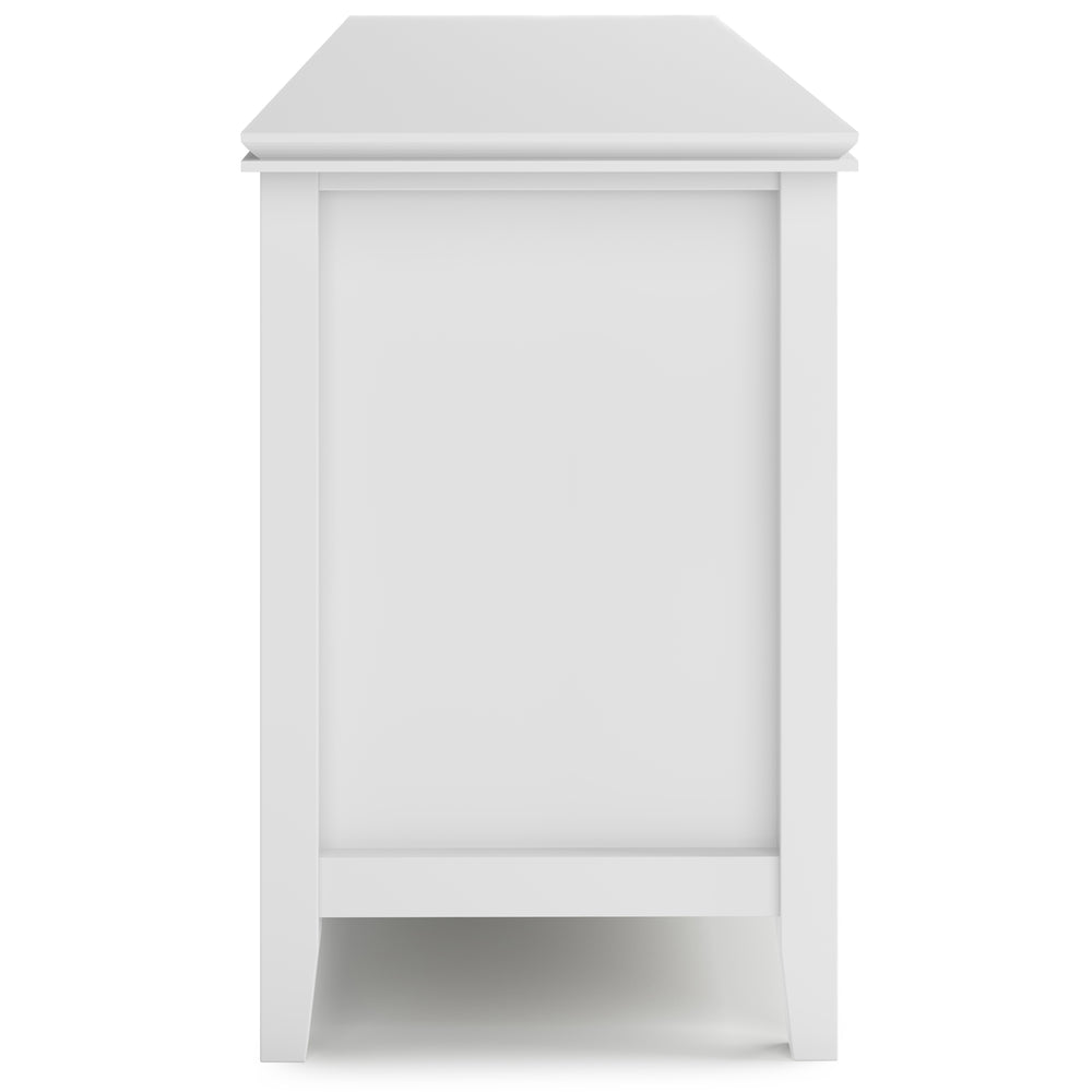 English Elm Artisan 72" White Tv Media Stand – Handcrafted Solid Wood With Modern Storage & Cable Management Solutions B136P158428