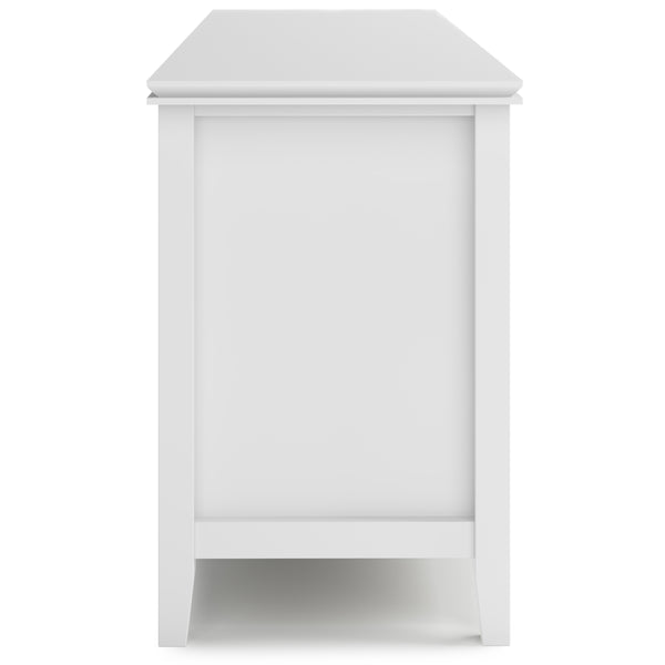 English Elm Artisan 72" White Tv Media Stand – Handcrafted Solid Wood With Modern Storage & Cable Management Solutions B136P158428