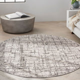 Nourison Calvin KleinCK950 Rush CK952 Machine Made Power-loomed No Border Indoor Only Modern  Rug Ivory,Grey, Ivory Grey High Pile, 100% Polypropylene,Low Pile, 100% Polyester 99446819062