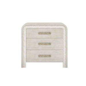 A.R.T. Furniture Ashlar Coastal Modern Nightstand With Usb Ports, 3 Drawers, And Unique Rippling Stone Texture Finish Beige Parawood Solids,Birch Veneers,Resin,Metal 333141-2250