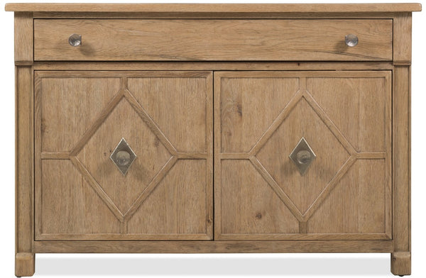 Hooker Furniture Driftwood Hall Chest With Buckboard Finish, Diamond-Motif Doors, Soft-Close Drawer & Storage Light Wood 6820-85005-80