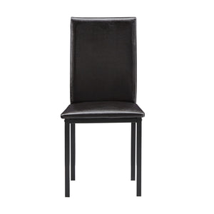 Homelegance By Top-Line Aristos Metal Faux Leather Upholstered Dining Chairs Black Metal