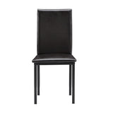 Homelegance By Top-Line Aristos Metal Faux Leather Upholstered Dining Chairs Black Metal