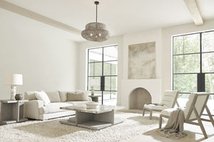 Bernhardt Bernhardt Sereno Square Side Table With Partitioned Shelves, Grigio Oak Finish, Rustic Modern Accent 329124