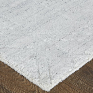 Feizy Rugs Red8847f Redford Handwoven Geometric Rug Collection - Stylish, Durable, And Artisan Crafted For Modern Homes White,Silver Viscose,Wool Red8847fwhtslvp00