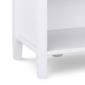 English Elm Warm Transitional Solid Wood 24" Nightstand In Clean White - Timeless Design & Practical Storage B136P159741-GIGA