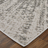 Feizy Rugs Micah Polyester/Polypropylene Machine Made Mid-Century Modern Rug Ivory/Gray/Blue 13' x 20'