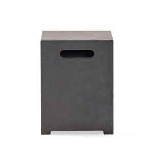 English Elm Propane Tank Cover Outdoor Iron Side Table with Slatted Storage for Fire Pit Patios 67760.00CONRT