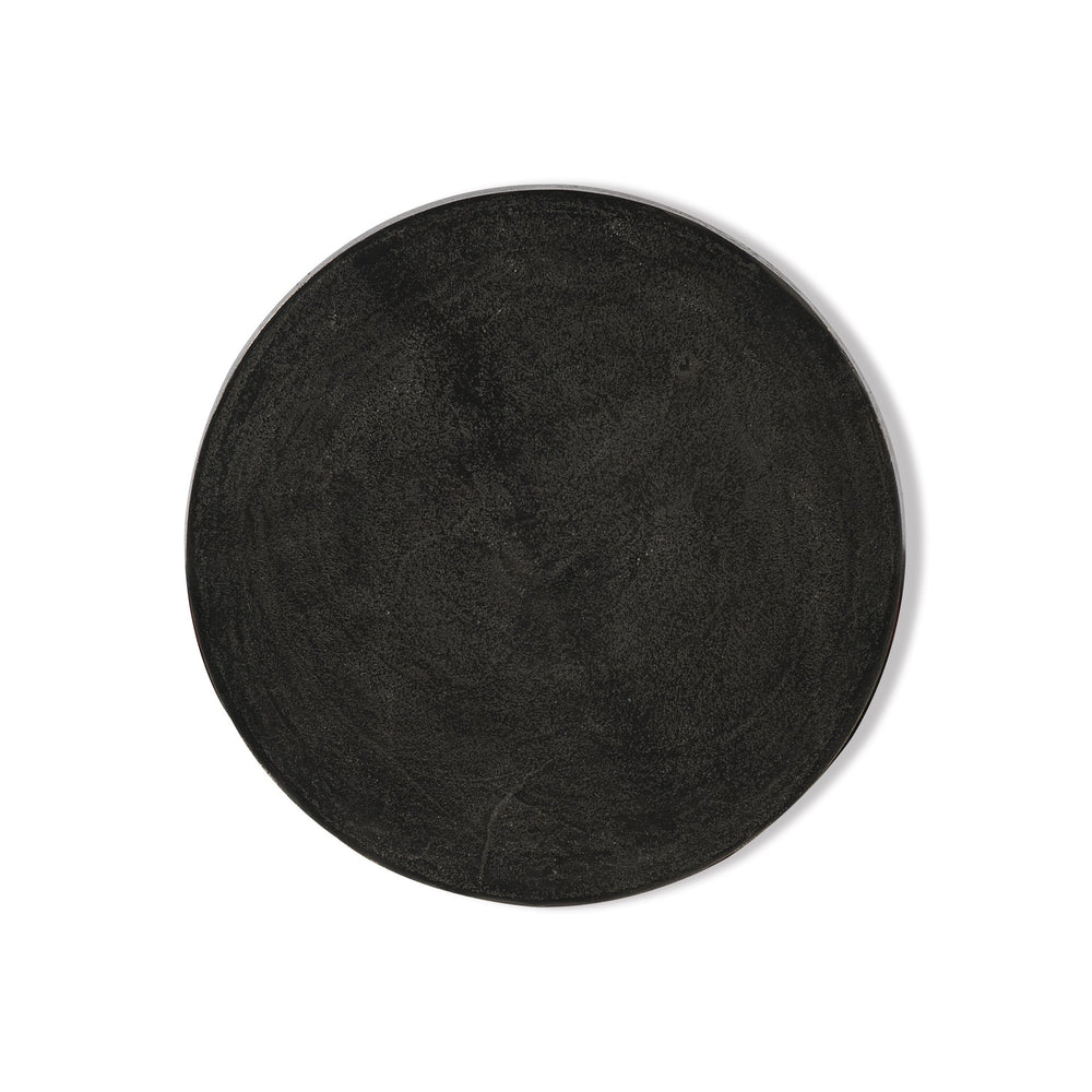 Bernhardt Bernhardt Vevo Chairside Table — Sculptural Cast Aluminum Accent With Rustic Black Nickel Finish, 24.5"H 386155