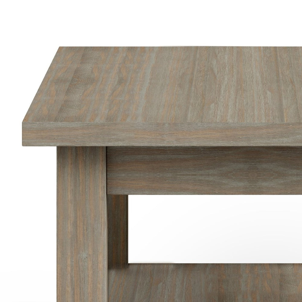 English Elm Warm Solid Wood 14" Wide Transitional Side Table In Distressed Grey - Ideal For Small Spaces & Storage B136P159661-GIGA