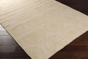 Surya Yacht Club Ytc-2012 Coastal Inspired Handmade 2' X 3' Wool Rug - Durable Beach Decor Charm! Light Olive Wool Ytc2017-3353