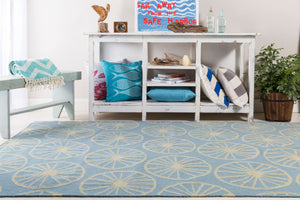 Surya Yacht Club Ytc-2012 Coastal Inspired Handmade 2' X 3' Wool Rug - Durable Beach Decor Charm! Blue Wool Ytc2018-268