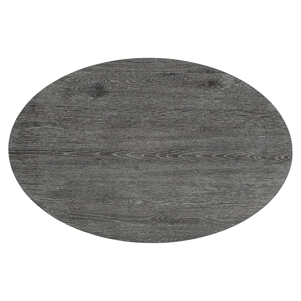 Bernhardt Bernhardt Menton Rustic Modern Oval Cocktail Table With Ribbed Ribbon Base, Sutton Oak Finish (48") 352011