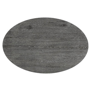 Bernhardt Bernhardt Menton Rustic Modern Oval Cocktail Table With Ribbed Ribbon Base, Sutton Oak Finish (48") 352011