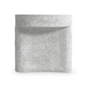 Bernhardt Bernhardt Pincio Side Table With Millstone Faux-Stone Finish, Sculptural Geometric Base, 22" Cube 549129