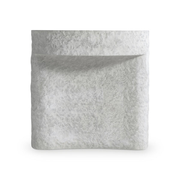 Bernhardt Bernhardt Pincio Side Table With Millstone Faux-Stone Finish, Sculptural Geometric Base, 22" Cube 549129