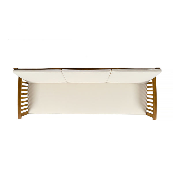 English Elm Casa Outdoor 3 Seat Acacia Hardwood Sofa with Weather Resistant Cushioned Patio Seating 63652.00