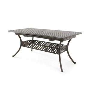 English Elm Christopher Knight Home® - ABIGAIL Outdoor Expandable Dining Table - Natural Acacia Top, Weather-Resistant Aluminum & Iron Base 60703.00