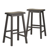 Homelegance By Top-Line Jarvis Saddle Seat 29-inch Bar Height Backless Stools (Set of 2) Black Rubberwood