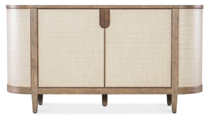 Hooker Furniture Melange Two-Tone Arbor Credenza With Soft-Close Doors, Adjustable Shelf, Oak Veneer Rustic Charm 628-85679-80