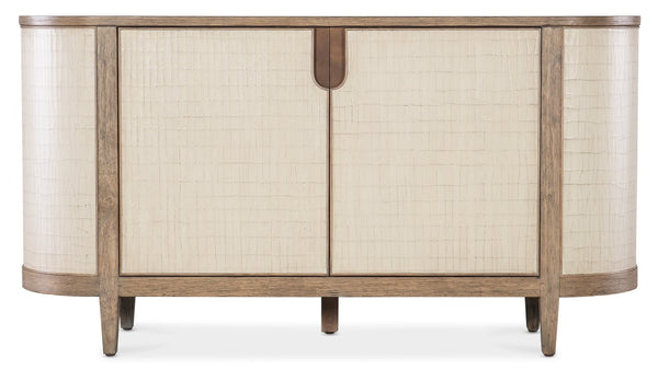 Hooker Furniture Melange Two-Tone Arbor Credenza With Soft-Close Doors, Adjustable Shelf, Oak Veneer Rustic Charm 628-85679-80