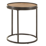 Homelegance By Top-Line Lola Grey Oak Finish Round End Table Grey MDF