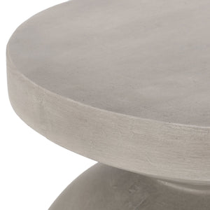 English Elm End Table Concrete Pedestal Accent Piece Modern Cylindrical Design for Indoor Outdoor Use 73458.00