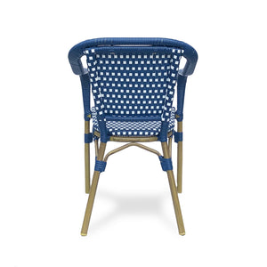 English Elm Bistro Chair Set of 2 French Country Woven Aluminum Outdoor Patio Seating Pair 72906.00NVY