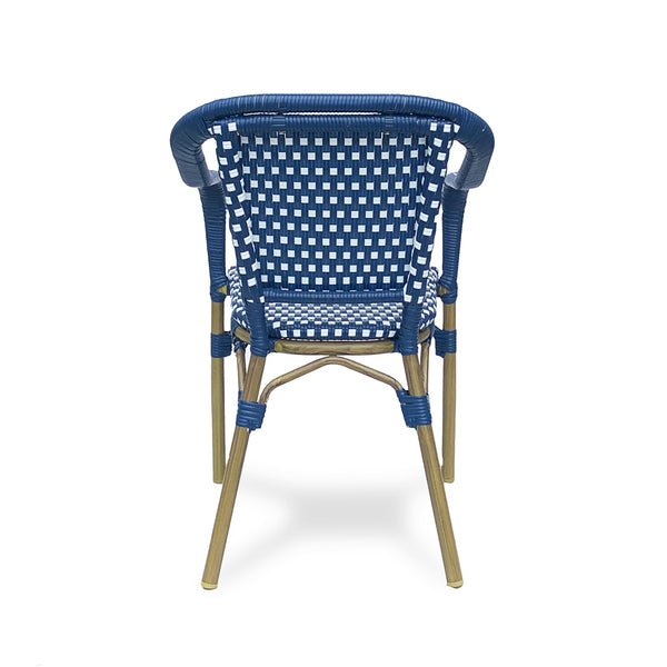 English Elm Bistro Chair Set of 2 French Country Woven Aluminum Outdoor Patio Seating Pair 72906.00NVY