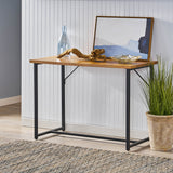 Christopher Knight Home® - Noble House - Vinton Modern Industrial Handmade Mango Wood Console Table, Honey Brown and Black