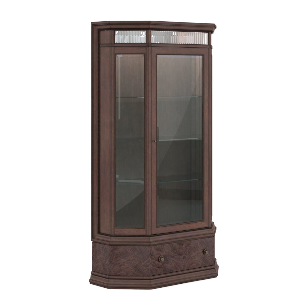 A.R.T. Furniture Revival Display Cabinet - Traditional Napa Mahogany With Adjustable Glass Shelves & Touch Lighting  Rubberwood Solids,Quarter Mahogany Veneer,Glass,Resin,Metal 328240-1730