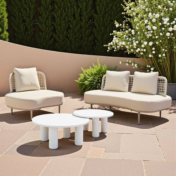 Zuo Modern Ola Coffee Table Set (2-piece) In White – Modern Aluminum Design For Chic Hospitality & Home Spaces White Aluminum 704075-zuo-modern