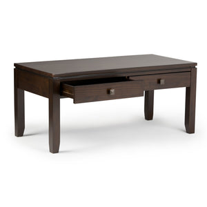 English Elm Cosmopolitan Coffee Table In Mahogany Brown - Handcrafted Solid Pine With Stylish Storage & Design B136P159515